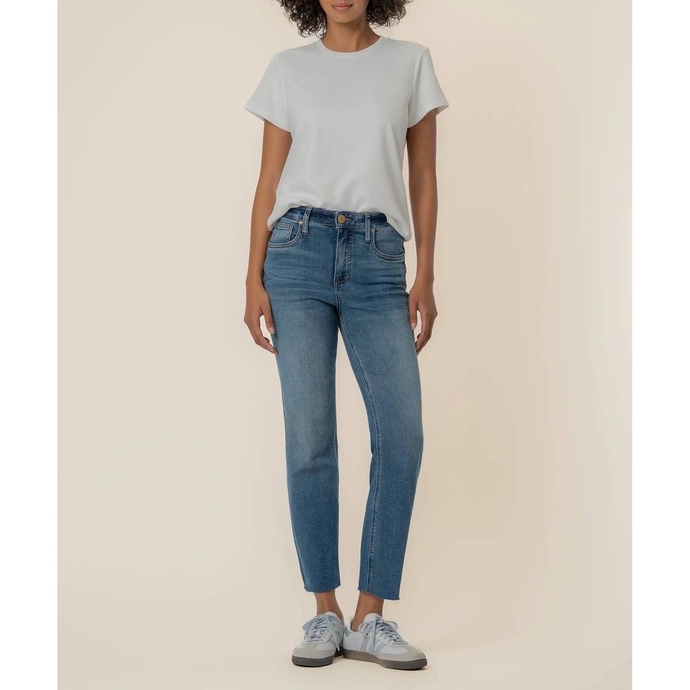 Kut From The Kloth Rachael High Rise Fab Ab Mom Jeans Indigo Blue Sz 16 NWT